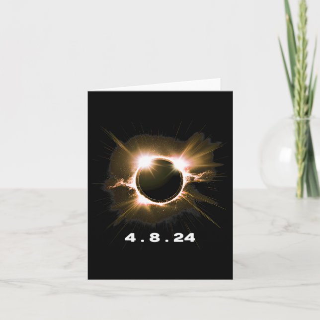Solar Eclipse 4.8.24 Totality Event 2024 Souvenir Kort (Framsida)
