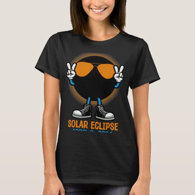 Solar Eclipse 8 april 2024 Kvinnor i fertil ålder T Shirt (Framsida)