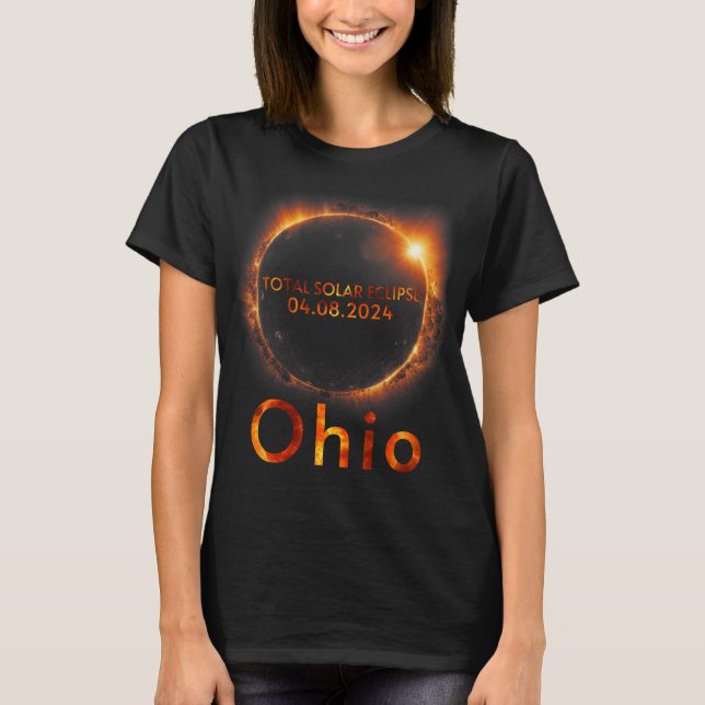 Solar Eclipse 8 april 2024 Ohio Solar Eclips T Shirt (Framsida)