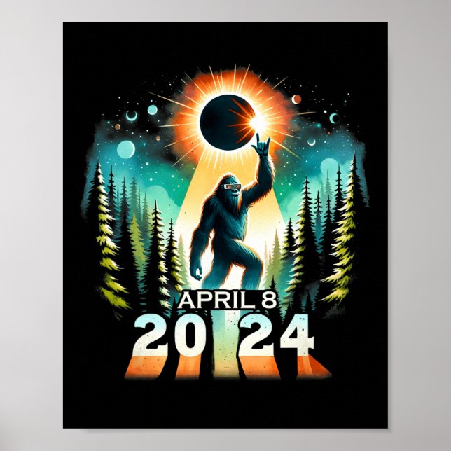 Solar Eclipse 8 april Solar Eclipse 2024 ton Poster (Framsidan)