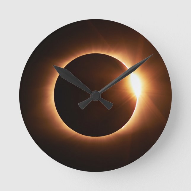 Solar Eclipse Acrylic Clock Rund Klocka (Framsida)