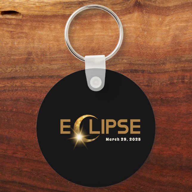 Solar Eclipse American Event 3/29/2025 Coffee Mugg Nyckelring (Framsida)