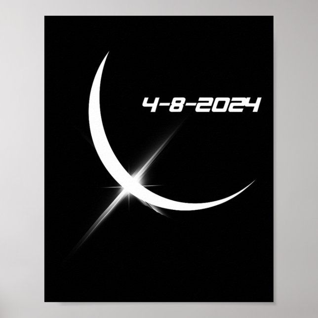 Solar Eclipse April 8 2024 Poster (Framsidan)
