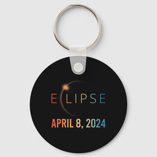 Solar Eclipse April 8 2024 Total Solar Eclipse Nyckelring (Framsida)