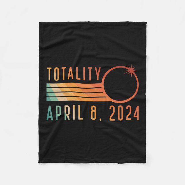 Solar Eclipse April 8 2024 Totality Solar Eclipse Fleecefilt (Framsidan)