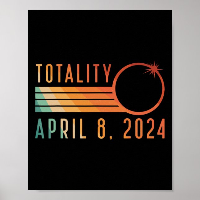 Solar Eclipse April 8 2024 Totality Solar Eclipse Poster (Framsidan)