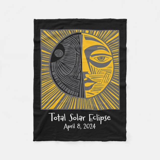 Solar Eclipse April 8 Fleecefilt (Framsidan)