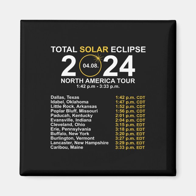 Solar Eclipse April 8 Väg i Eclipse Magnet (Framsidan)