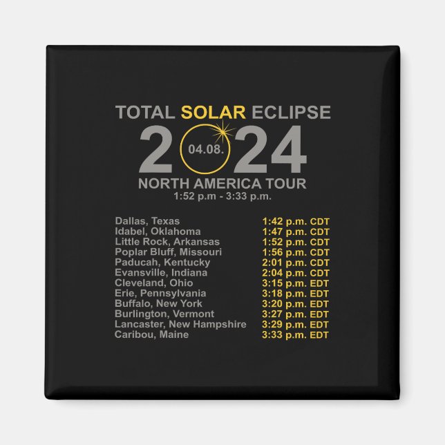 Solar Eclipse April 8 Väg i Eclipse Magnet (Framsidan)