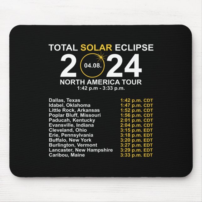 Solar Eclipse April 8 Väg i Eclipse Musmatta (Framsidan)