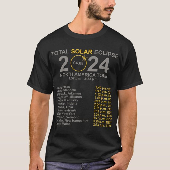 Solar Eclipse April 8 Väg i Eclipse T Shirt (Framsida)