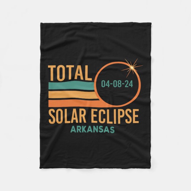 Solar Eclipse Arkansas April 8 2024 Total Totality Fleecefilt (Framsidan)