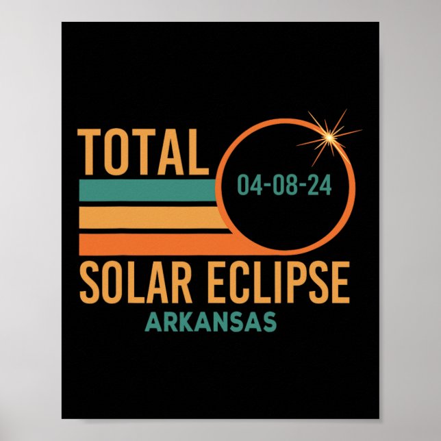 Solar Eclipse Arkansas April 8 2024 Total Totality Poster (Framsidan)
