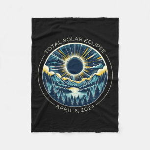 Solar Eclipse Artsy Totality Himlar med april Fleecefilt