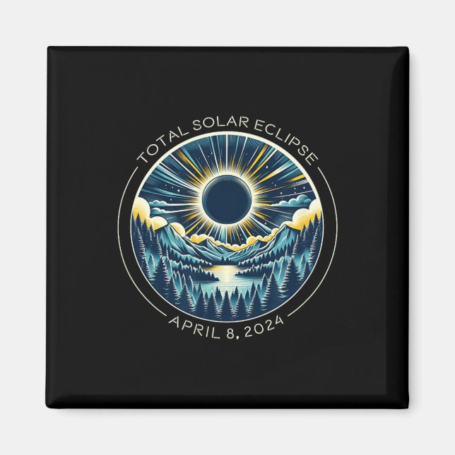Solar Eclipse Artsy Totality Himlar med april Magnet (Framsidan)