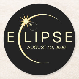 Solar Eclipse Astronomy Event 2026 Underlägg Papper Rund