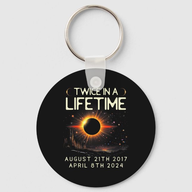 Solar Eclipse Astronomy två gånger under livstiden Nyckelring (Framsida)