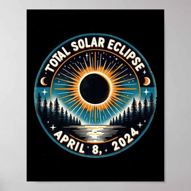 Solar Eclipse Astronomy Vintage 2024 Solar Eclipse Poster (Framsidan)