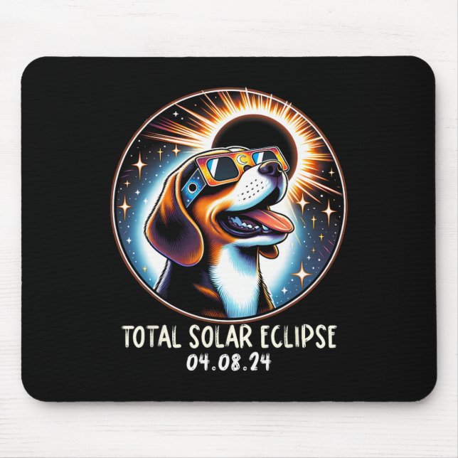 Solar Eclipse Beagle Wearing Glasses Pet April 8 2 Musmatta (Framsidan)