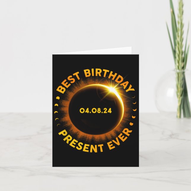 Solar Eclipse Best Birthday någonsin funny Totalit Kort (Framsida)