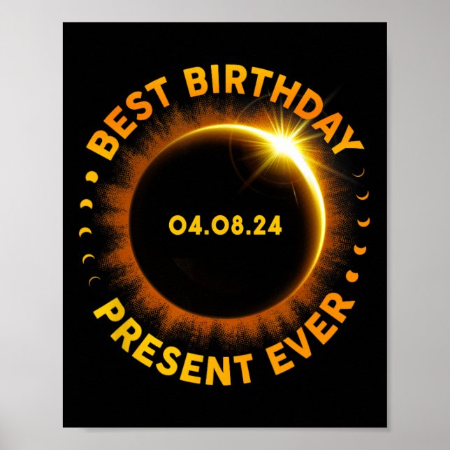 Solar Eclipse Best Birthday någonsin funny Totalit Poster (Framsidan)