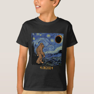 Solar Eclipse Bigfoot Starry Night Sasquatch Manar T Shirt