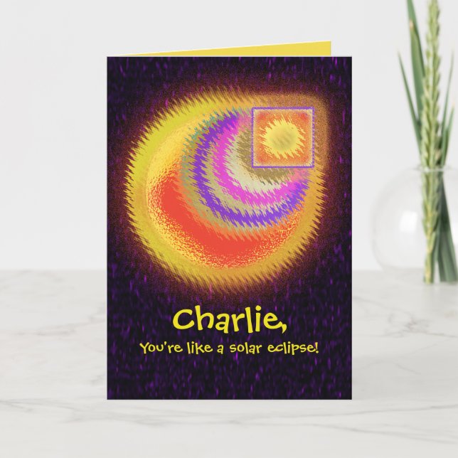 Solar Eclipse Birthday Card Kort (Framsida)