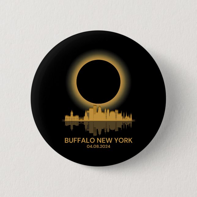 Solar Eclipse Buffalo New York Souvenir Totality Knapp (Framsida)