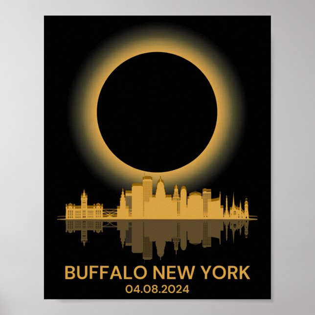 Solar Eclipse Buffalo New York Souvenir Totality Poster (Framsidan)