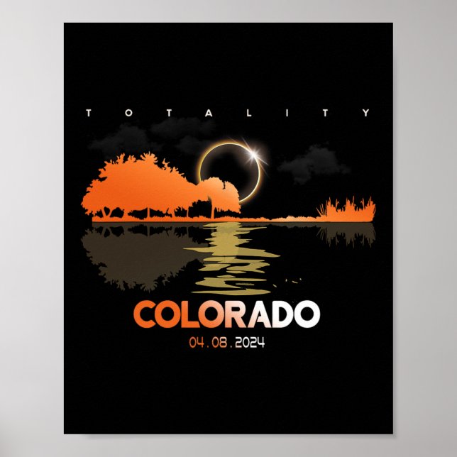 Solar Eclipse Colorado Guitar Totality Poster (Framsidan)