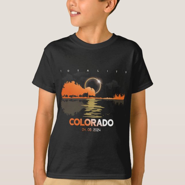 Solar Eclipse Colorado Guitar Totality T Shirt (Framsida)