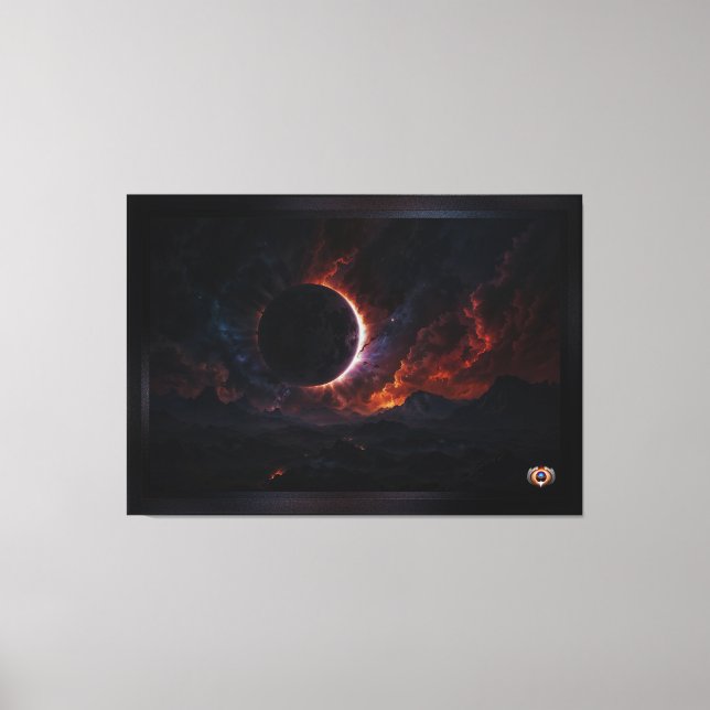 Solar Eclipse Cosmic Masterbit Xzendor7 AI Art Canvastryck (Framsida)