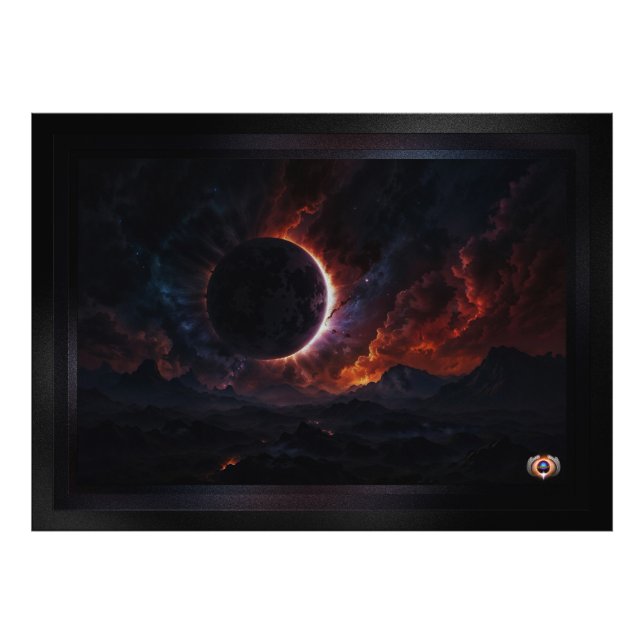 Solar Eclipse Cosmic Masterbit Xzendor7 AI Art Fototryck (Framsidan)