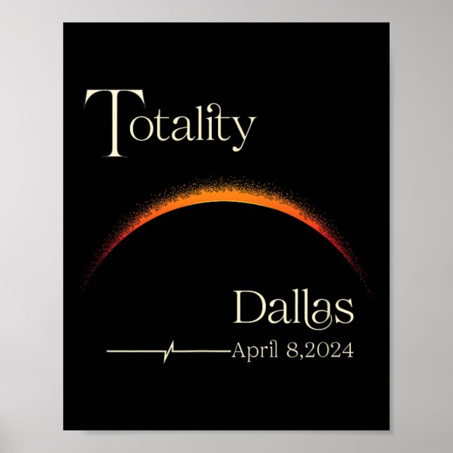 Solar Eclipse Dallas Texas Total Solar Ec Poster (Framsidan)