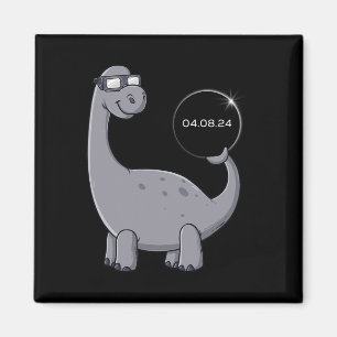 Solar Eclipse Dino 04.08.2024 Roligt Småbarn Boys  Magnet