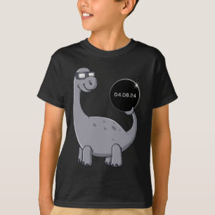 Solar Eclipse Dino 04.08.2024 Roligt Småbarn Boys T Shirt