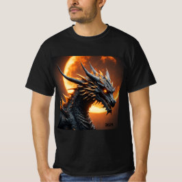 Solar Eclipse Dragon 2024 eller Add Namn Manar T Shirt