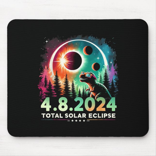 Solar Eclipse Funny Dinosaur Wearing Gles Musmatta (Framsidan)