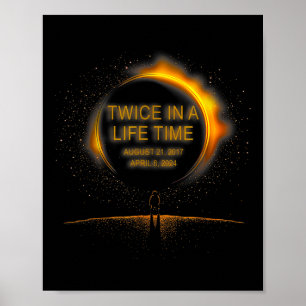 Solar Eclipse funny två gånger under 2024 Solar E Poster