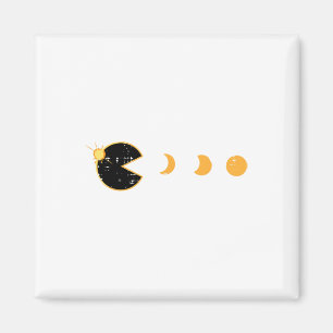 Solar Eclipse Gamer som äter Sol Retro-videospel m Magnet
