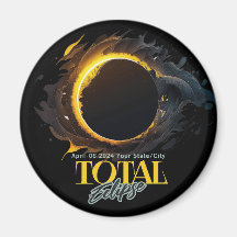 Solar Eclipse Gift 2024 Din stadsstat, svart