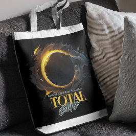 Solar Eclipse Gift 2024 Din stadsstat, svart Tygkasse