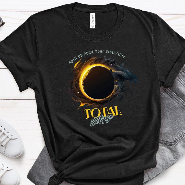 Solar Eclipse Gift 2024 - din stadsstat T Shirt (Skapare uppladdad)