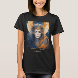 Solar Eclipse Goddes Krona Redigera text Namn T Shirt