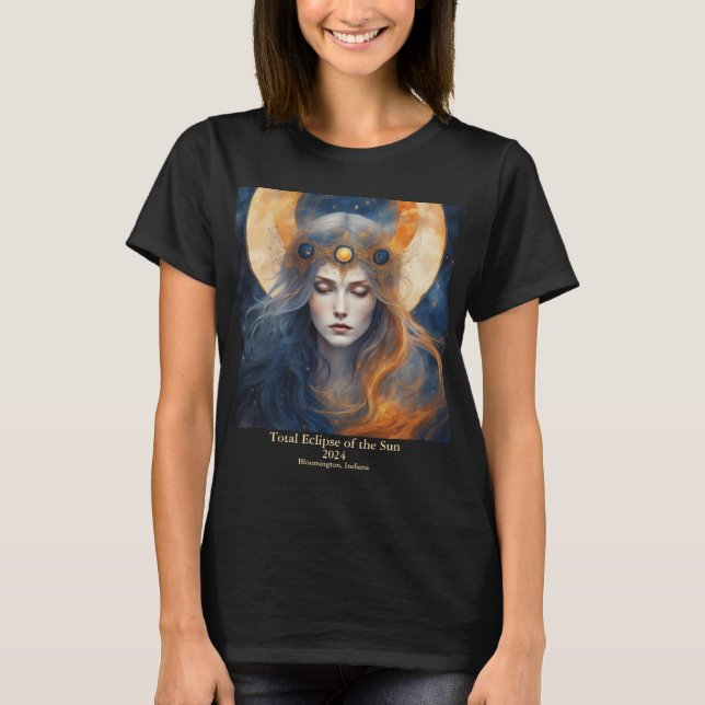 Solar Eclipse Goddess Krona 2 Sides T Shirt (Framsida)