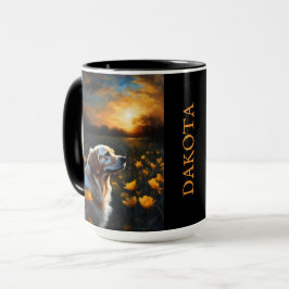 Solar Eclipse Golden Retriever Add Namn Mugg