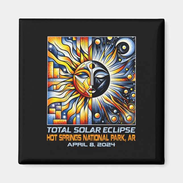 Solar Eclipse Hett Vår Ar Arkansas Magnet (Framsidan)