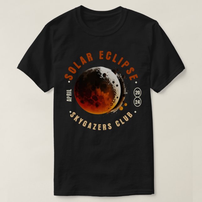 Solar Eclipse Himlar Gazers Klubb T Shirt (Design framsida)