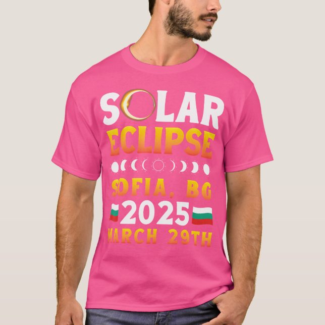 Solar Eclipse in Sofia Bg 2025 March 29th Astronom T Shirt (Framsida)