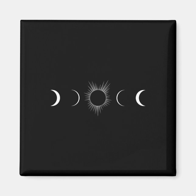 Solar Eclipse Måne Phases Totality Magnet (Framsidan)
